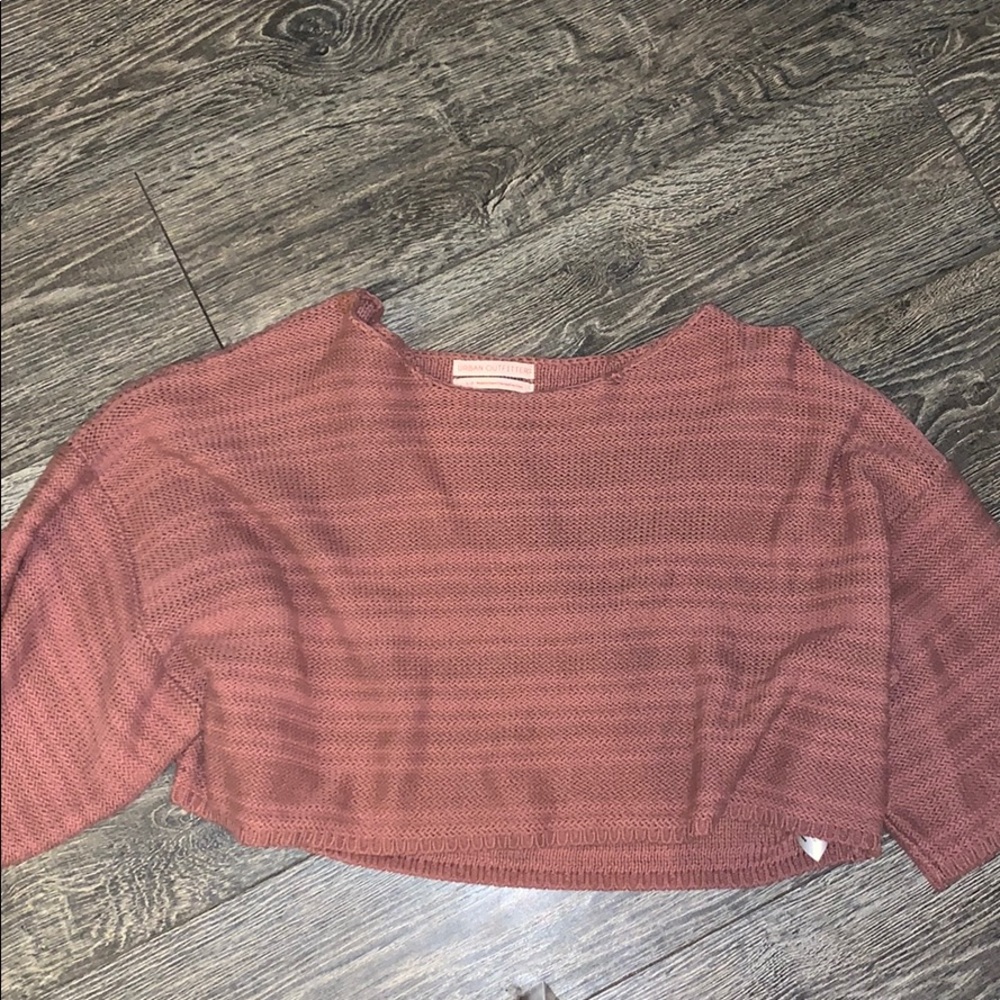 Pink cropped urban outfitters sweater